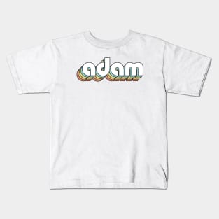 Adam - Retro Rainbow Typography Faded Style Kids T-Shirt